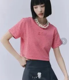 EIMY ISTOIRE ボーダー Tシャツ ピンクのサムネイル