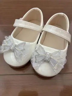 ホワイトリボン付きセレモニーシューズ　靴下セット