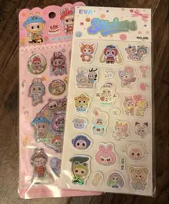 ラブブ　LABUBU ウォーターシール　3Dシール　2枚