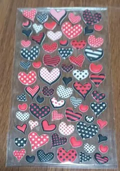 ハートシール　ドット柄　赤白黒　水玉　平成レトロ　当時物