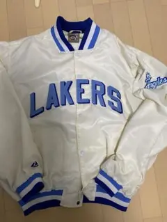 LAKERS スタジャン ホワイト/ブルー