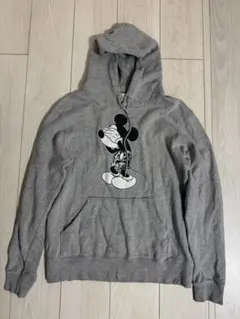 ぴ*太様 ミッキーマウス 白足　フード付きパーカー グレー