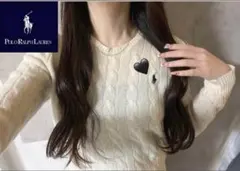 定番人気♡ラルフローレン ケーブル編みニット　高級カシミヤ素材使用　ホース刺繍
