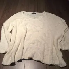 Azul by moussy ホワイト Vネック セーター S