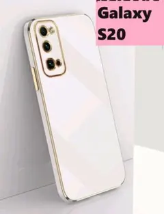 GalaxyS20★白色ゴールドメッキ風　レンズ保護 Galaxyケースのサムネイル