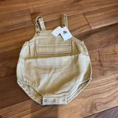SCANDINAVIANFORESTベージュ 肩ひも付きロンパース 80サイズ