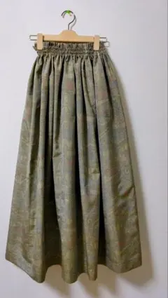 大島紬着物リメイクロングスカート＊291