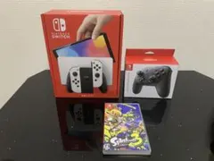 Switch本体有機EL Joy-Conホワイト•プロコン•ソフト３点セット