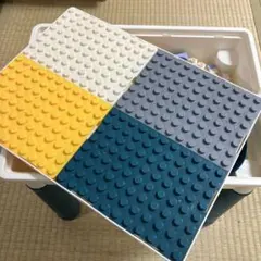 たーぼー ⭐️レゴ板天板◼︎横長タイプ◼︎ボックス2つ⭐️レゴテーブル★◻︎ 横長タイプ レゴ テーブル 収納ボックス付き LEGOブロックで