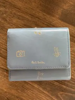 【ポールスミス】 折り 財布 PaulSmith 青 バイカラー ドゥードゥル