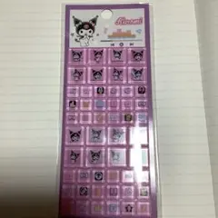 クロミ、サンリオ公認、タイルシール、ブロックシール、紫色、クリアカラー