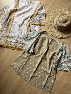 セット売り‼️破格　総柄　柄物　ブラウス　半袖　オシャレ　アミナ　アジアン