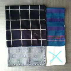 バーバリー・レノマ・グッチ　メンズハンカチ 3枚 まとめ売り
