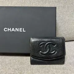 CHANEL シャネル キャビアスキン コインケース レザー/a38