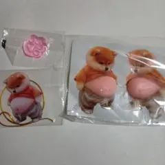 柴犬　ぷにぷに　シール　スクイーズ　お腹　ぽっこり　シリコン　肉球　アクキー