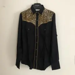 新品！SAINT LAURENT レオパードスリムロックシャツ 定価12.9万円のサムネイル