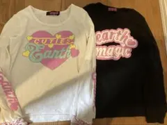 長袖カットソー 2枚セット ホワイト・ブラック