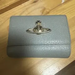 中古　ヴィヴィアンウエストウッド　がま口　三つ折り財布　エグゼクティブ　グレー
