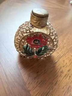 フランス アンティーク ガラス香水瓶 2点セット ブルー&レッド