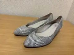 オリエンタルトラフィック　グレー　ラメ　チェック柄　　　　パンプス　サイズ34のサムネイル