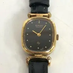RADO ラドー 腕時計 レディース クオーツ ヴィンテージ オーバル 金 黒のサムネイル