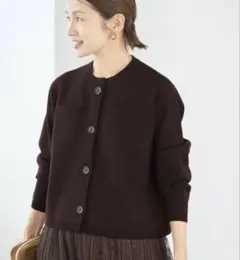 IENA人気商品スーパーファインスムースクルーカーディガン