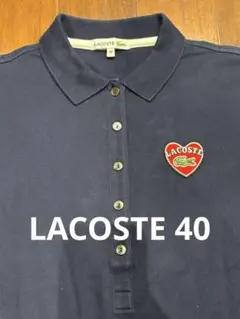 LACOSTE ラコステ ハートロゴ ポロワンピース ネイビー 40 ポロシャツ