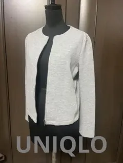 グレー ノーカラージャケット ジップアップのサムネイル