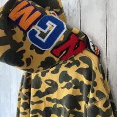 ミスターベイシングエイプ パーカー ビッグプリント 刺繍ロゴ ブラック 髭 大猿 A BATHING APE（アベイシングエイプ）の「A RISING BAPE