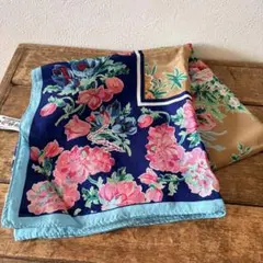 美品　KENZO ケンゾー　花柄　大判スカーフ　ヴィンテージ 絹シルク　日本製のサムネイル