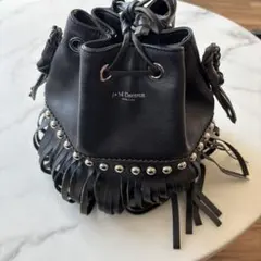 美品 J&M DAVIDSON 2way フリンジ カーニバル 黒 スタッズ