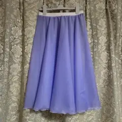 バレエ　リハーサルスカート　白ゴムとラベンダー　ウエストゴム63cm　丈63cm