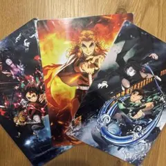 新品 鬼滅の刃 無限列車編 下敷き ABC 3枚セット 煉獄杏寿郎 魘夢 レア