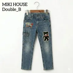 ダブルビー ミキハウス デニムパンツ B君 アップリケ ワッペン ストレッチ