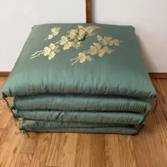 和風座布団 11枚セット グリーン 花柄 お盆 法事 来客用 - メルカリ