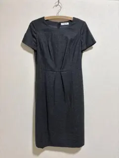 グレー 千鳥格子柄 半袖ワンピース OLD ENGLANDのサムネイル