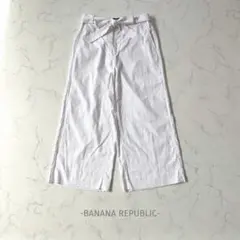 BANANA REPUBLIC/ワイドパンツ/M/ホワイト/リネン混/綺麗め