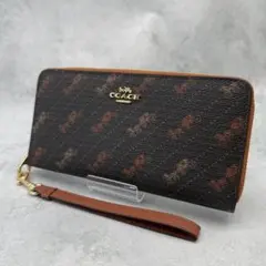 COACH コーチ 長財布 PVC ラウンドファスナー ホース&キャリッジ 美品