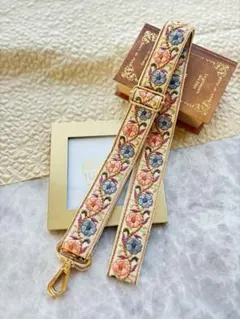 【s23】インド刺繍リボンのショルダーストラップ　スマホショルダー