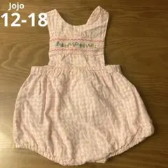 Jojo maman bebe ピンクギンガムロンパース　サロペット