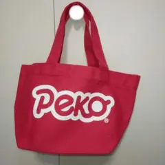 未使用 Peko 赤いキャンバスバッグ ペコちゃん　不二家ペコちゃん