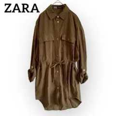 ZARA ザラ　ドロースト　ウエストマークシャツ　チュニック【XS】ミリタリー