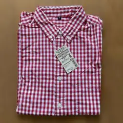 【新品・未使用】無印良品　ボタンダウンシャツ　ギンガムチェック柄　長袖