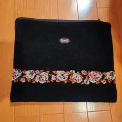 FELER 花柄 ポーチ 黒