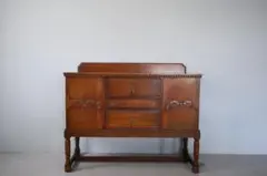 英国アンティーク木製サイドボード/キャビネット/チェスト/飾り棚(89-157)