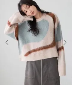 新品 LOWRYS FARM ニュアンス ガラニット プルオーバーLS