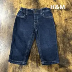 H&M スーパーストレッチ ダークブルー ボトムス 74cm