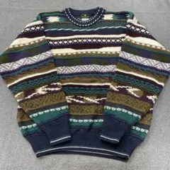 90s CONTE di MILANO ニット 3Dニット デザインニット L - メルカリ