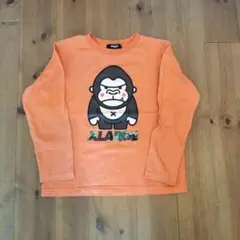 XLARGE KIDS オレンジ ゴリラ長袖カットソー 130