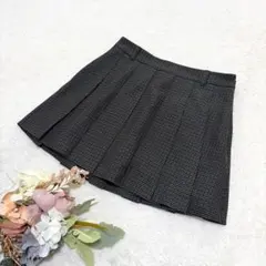 【ジーユー】GU プリーツスコート(チェック) インナーショーツ グレー M